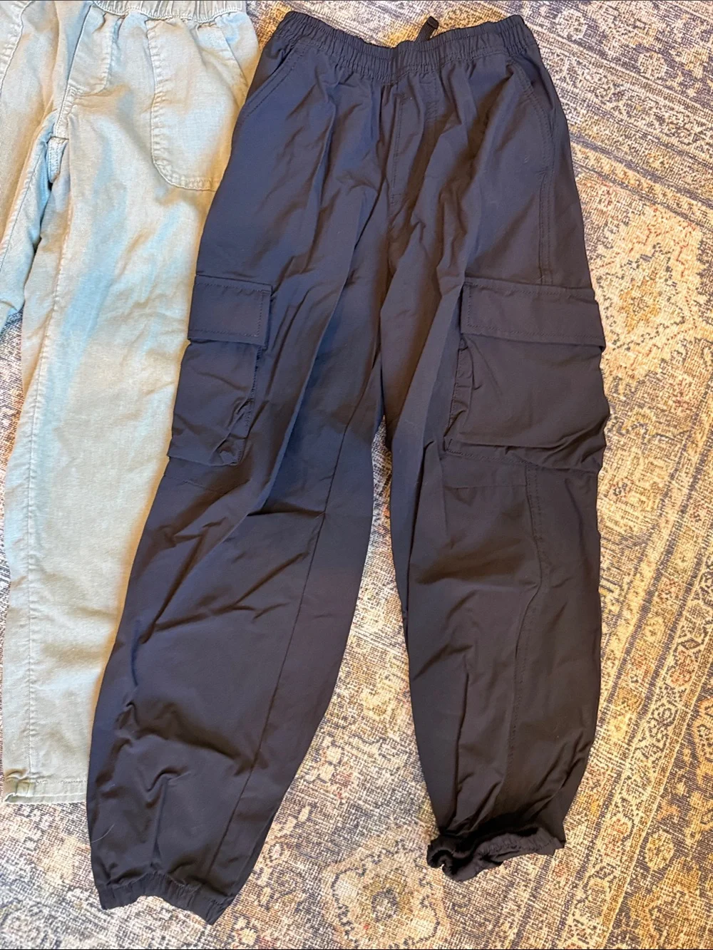 Girls size Medium 8 bottoms: Black Pleated Mini Skirt , 2 joggers